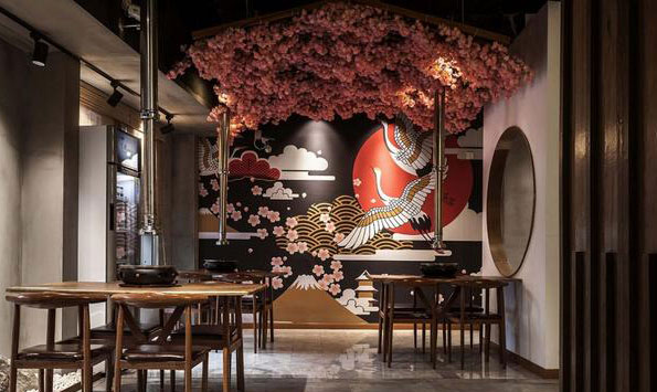 日式燒烤店裝修，神往與盛唐來往密切的古日本