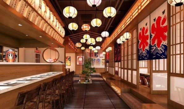 日式料理餐廳裝修效果圖，感受日式與新興風(fēng)格的碰撞