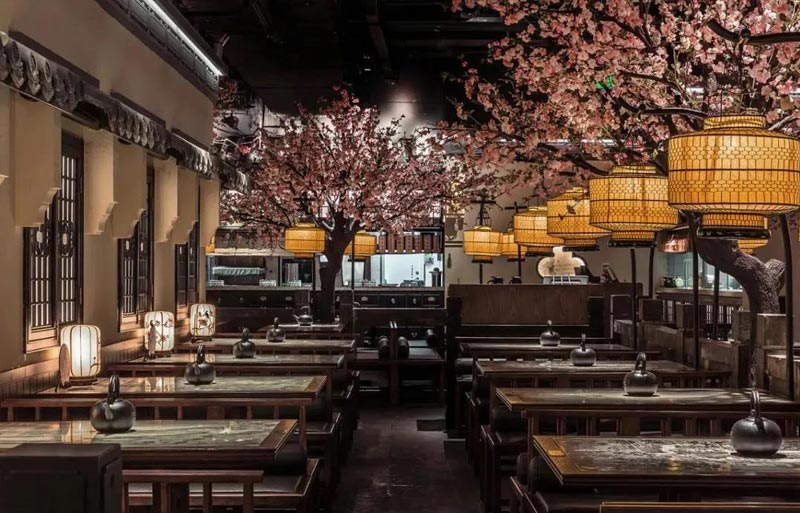 挑花裹中餐廳飯店設(shè)計風(fēng)格