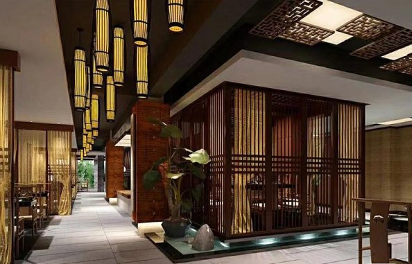  中餐廳設(shè)計的平面布局，點睛布局疏密有致