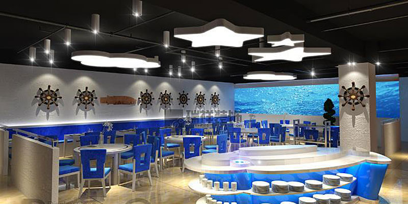 深海姿造海鮮特色自助火鍋店裝修設(shè)計